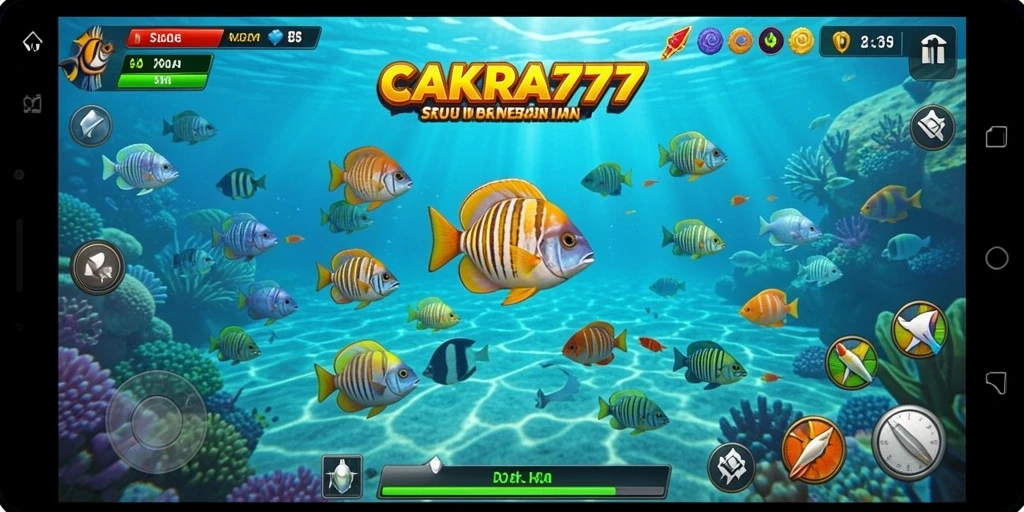 Tampilan gameplay seru di CAKRA777 saat berburu ikan.