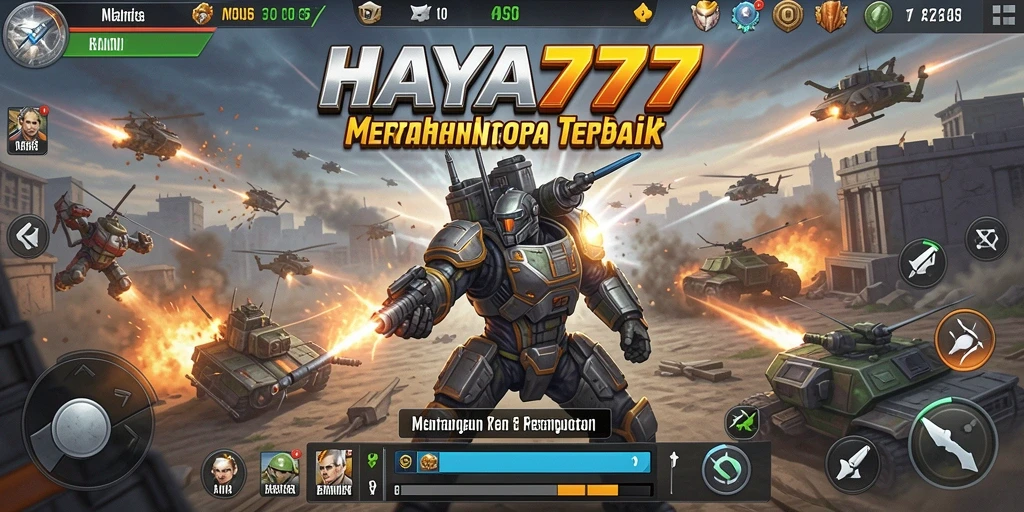 Screenshot gameplay HAYA777 menampilkan aksi menara pertahanan yang seru.