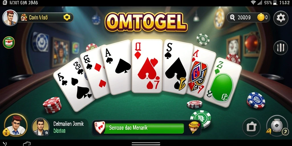 Screenshot gameplay OMTOGEL menampilkan aksi seru dalam permainan domino.