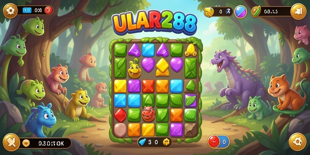 Screenshot ULAR288 menampilkan gameplay Match-3 yang menantang dan seru.