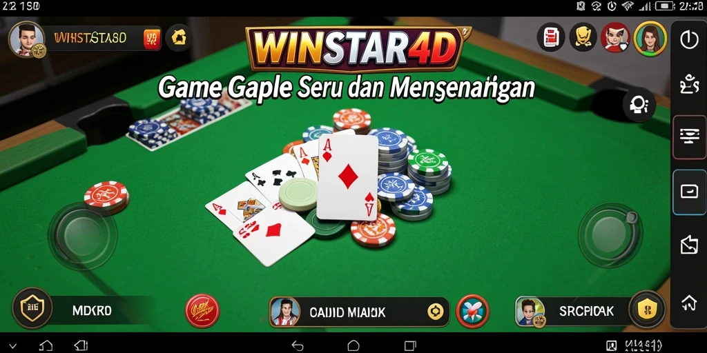 Gameplay seru WINSTAR4D yang menggugah semangat bermain Gaple.